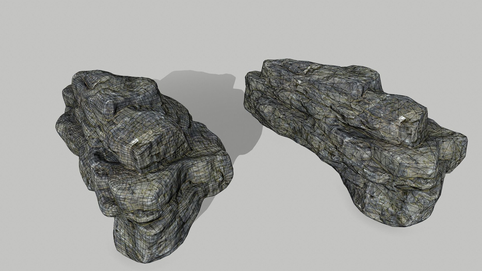 cliff rocks set Low-poly 3D model_13