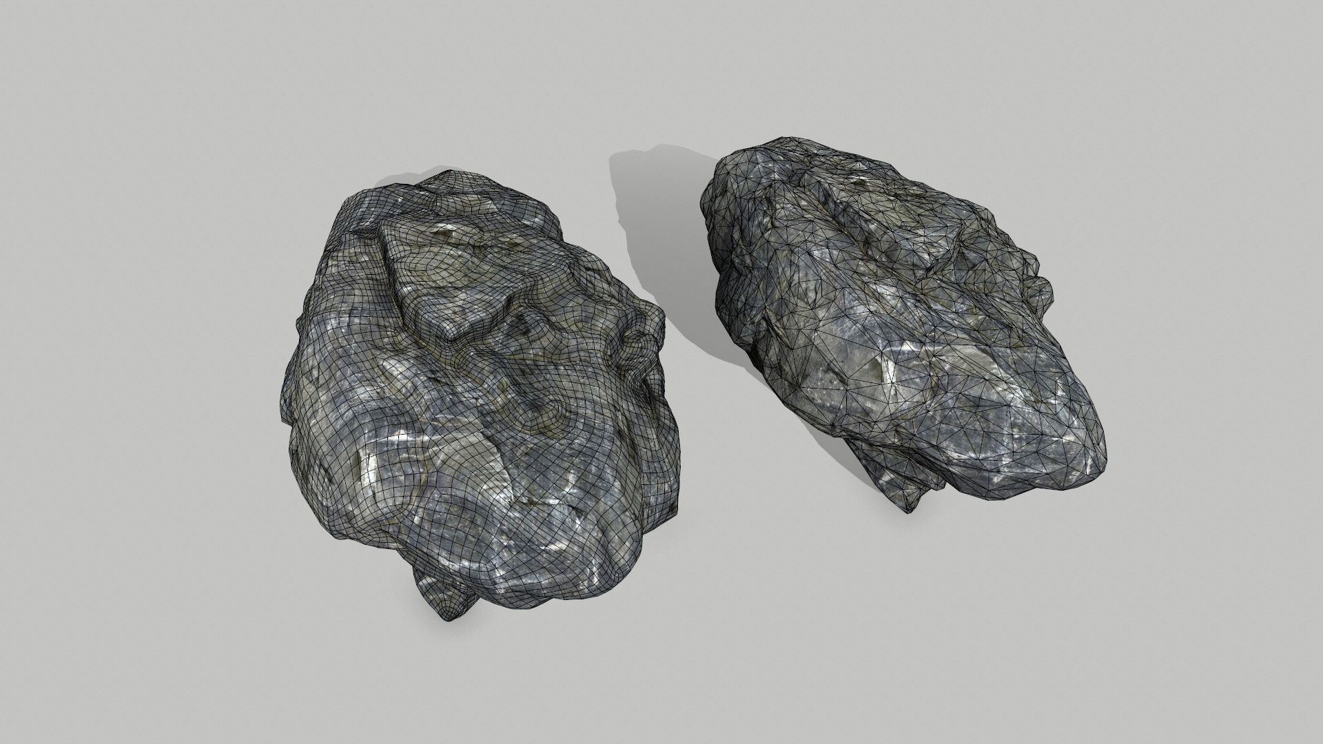 cliff rocks set Low-poly 3D model_10
