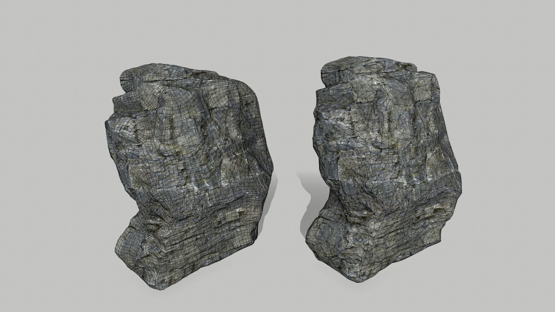 cliff rocks set Low-poly 3D model_18