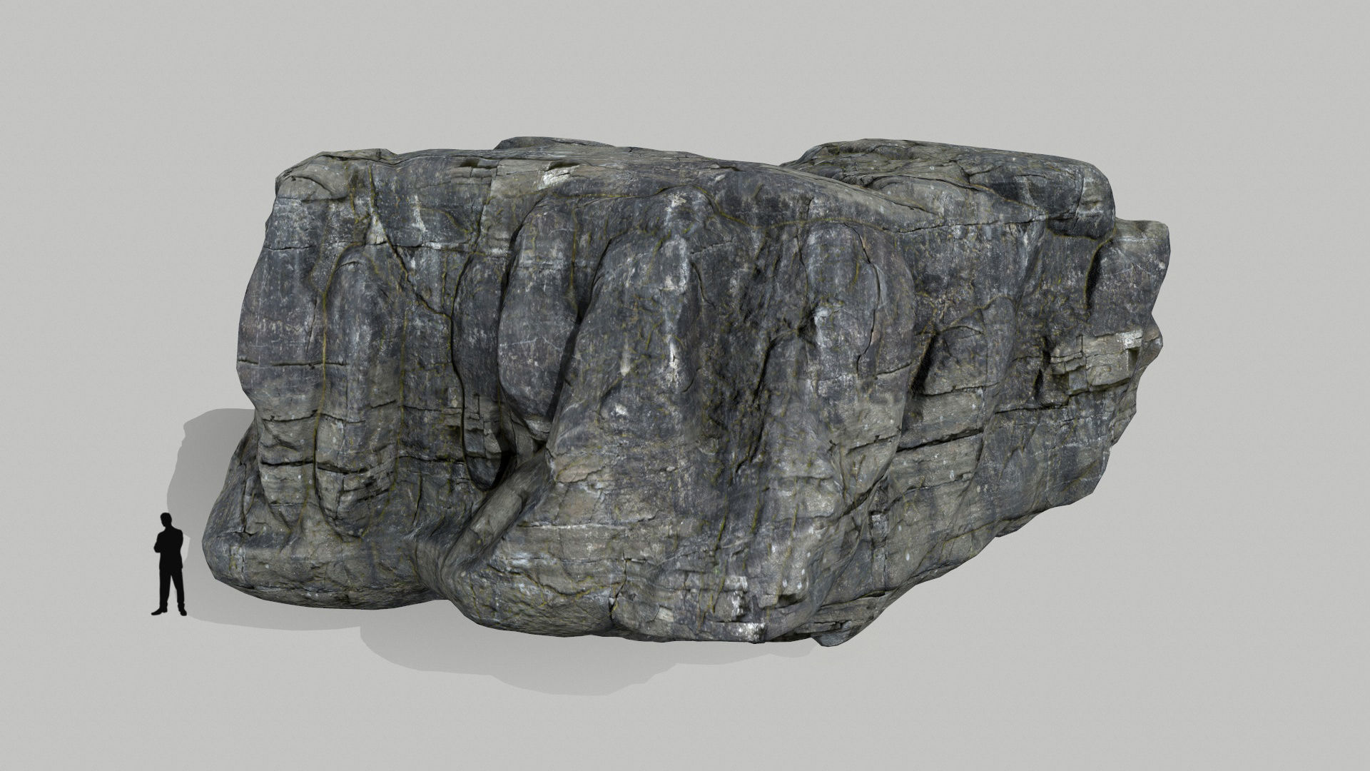 cliff rocks set Low-poly 3D model_8