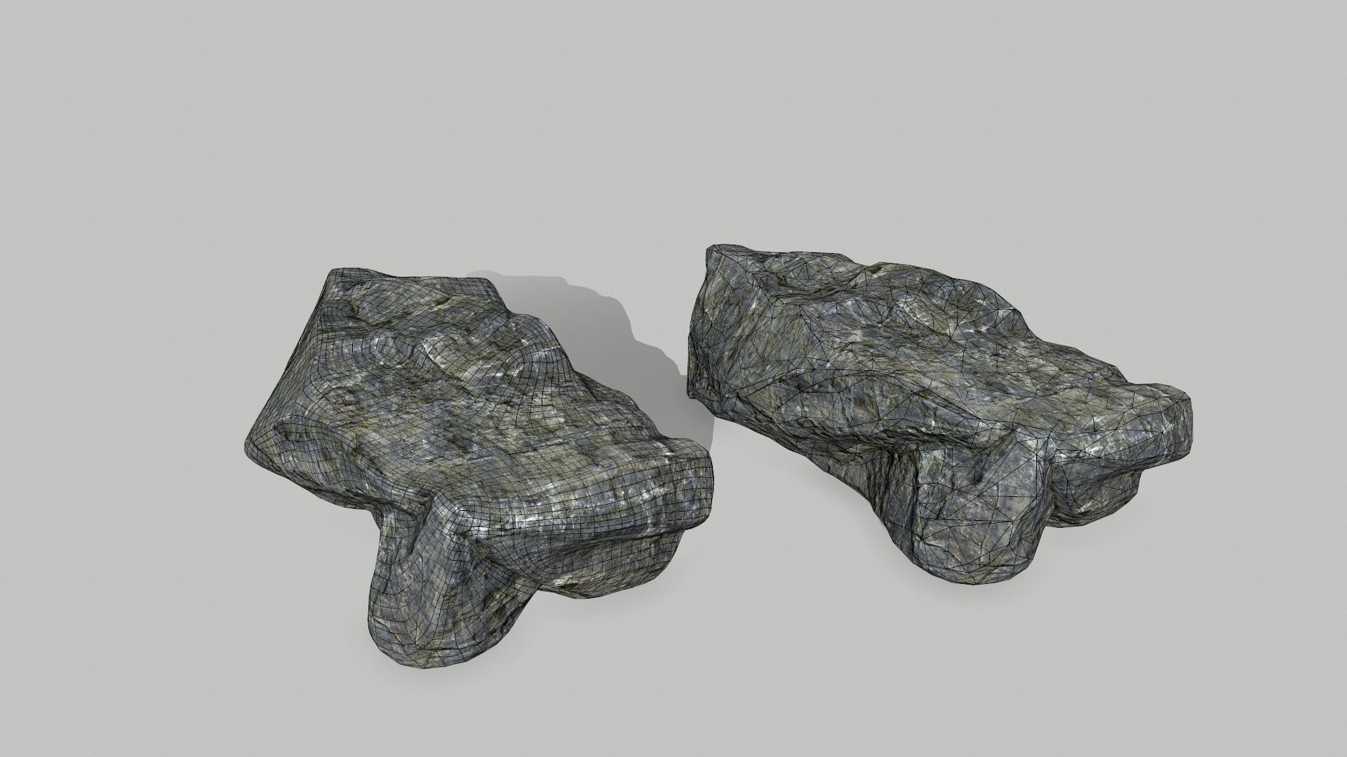 cliff rocks set Low-poly 3D model_17