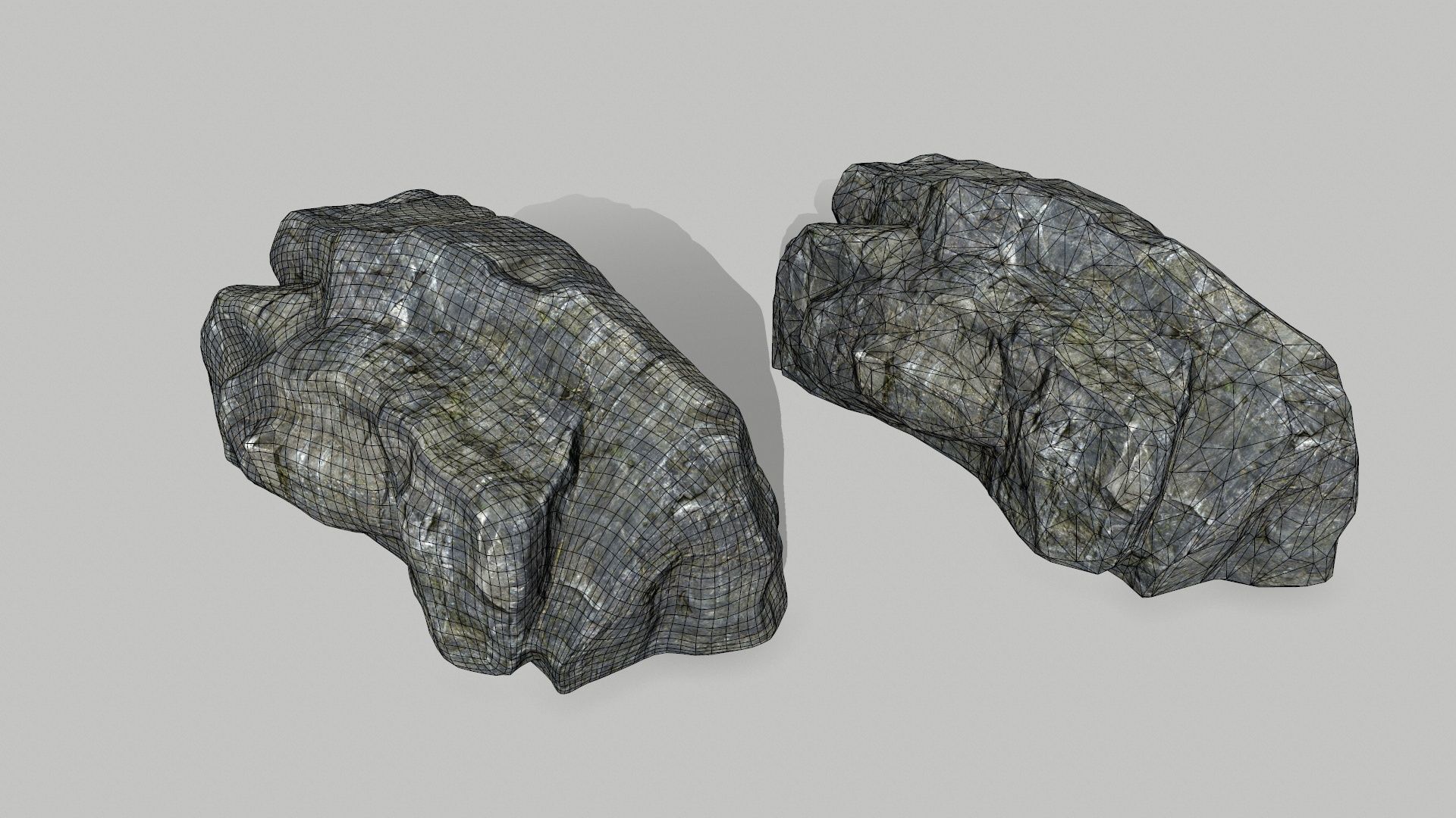 cliff rocks set Low-poly 3D model_16