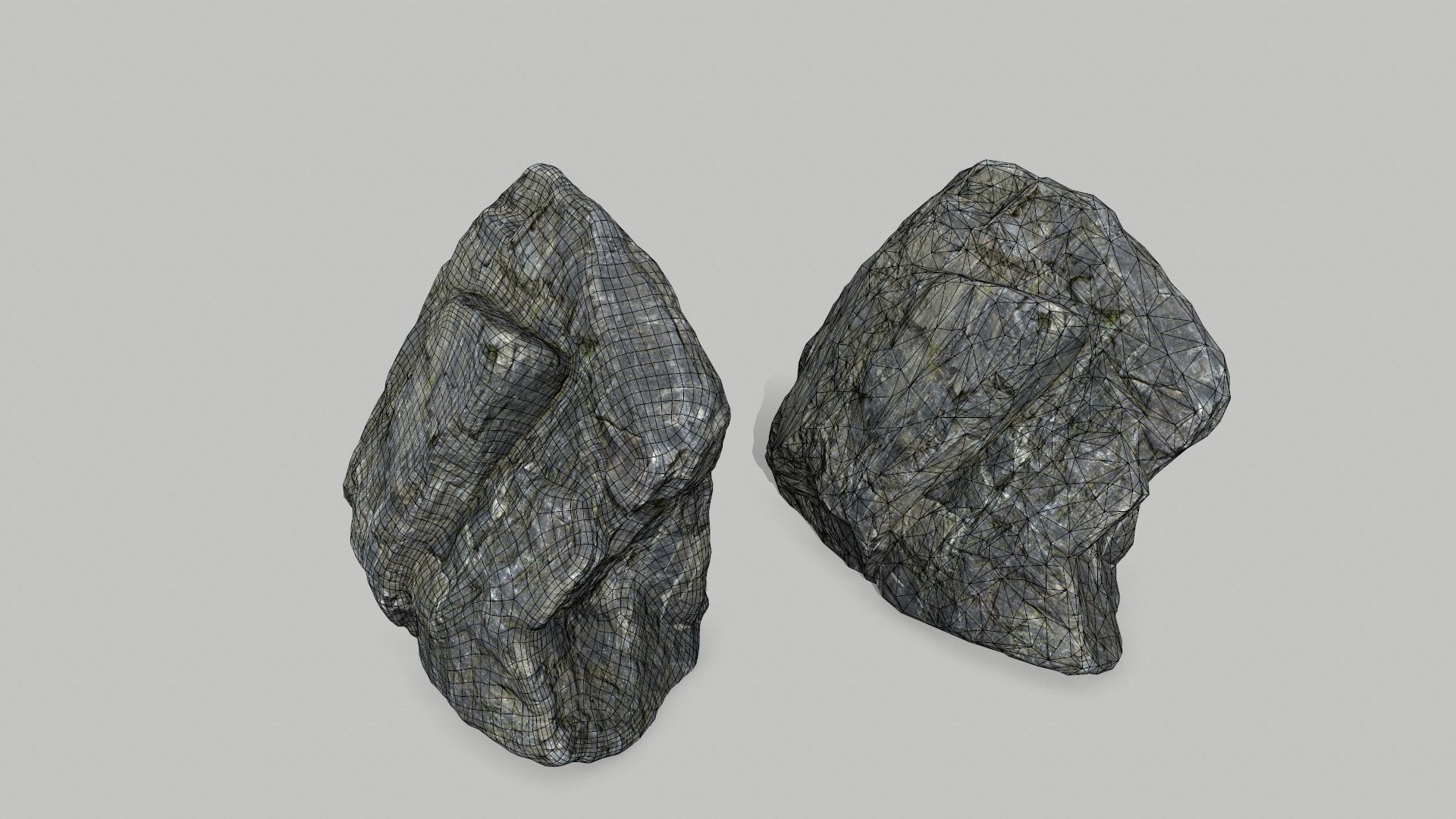 cliff rocks set Low-poly 3D model_15
