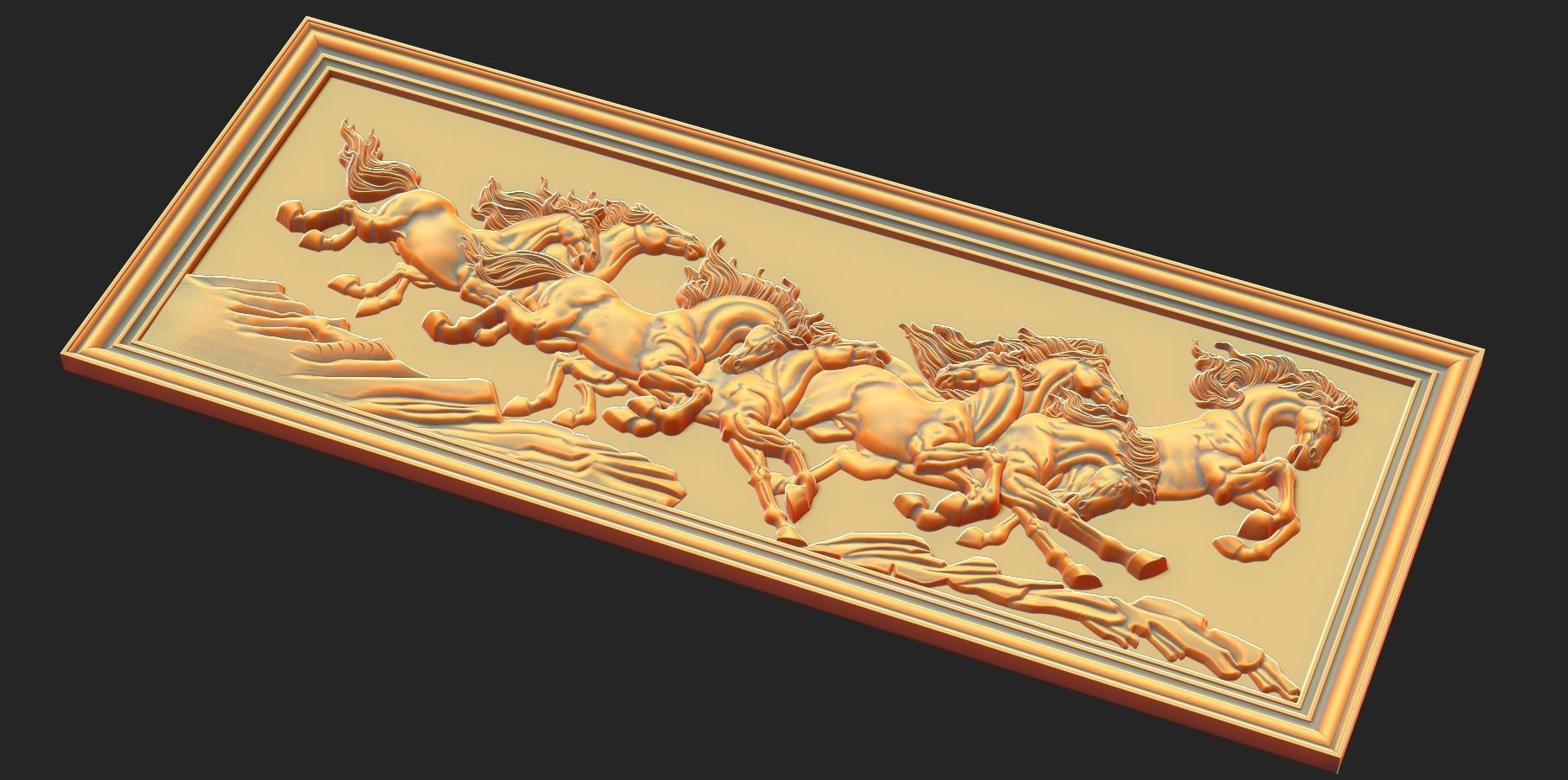Eight Horses for CNC and  3D print model_2