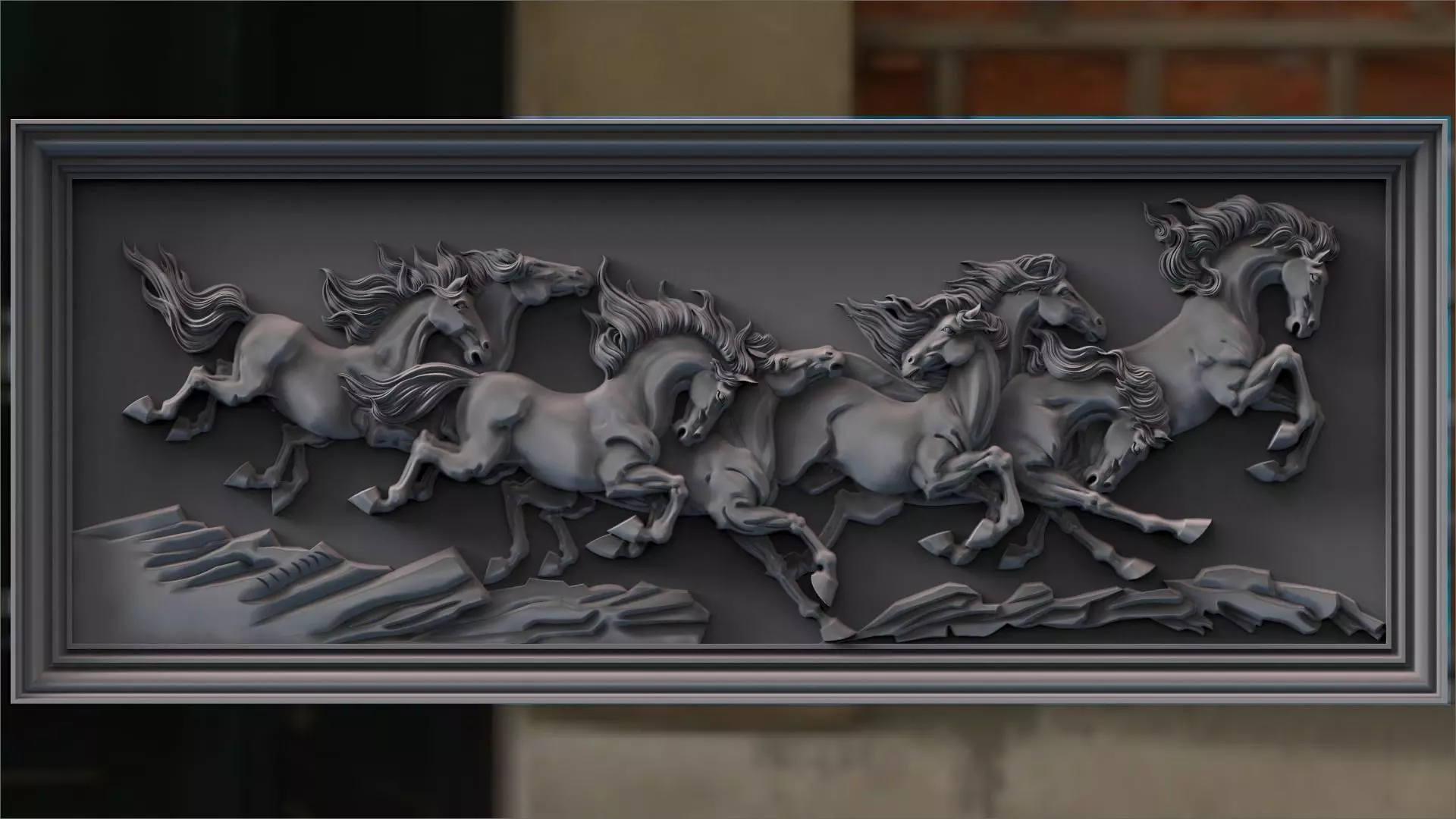 Eight Horses for CNC and  3D print model_0