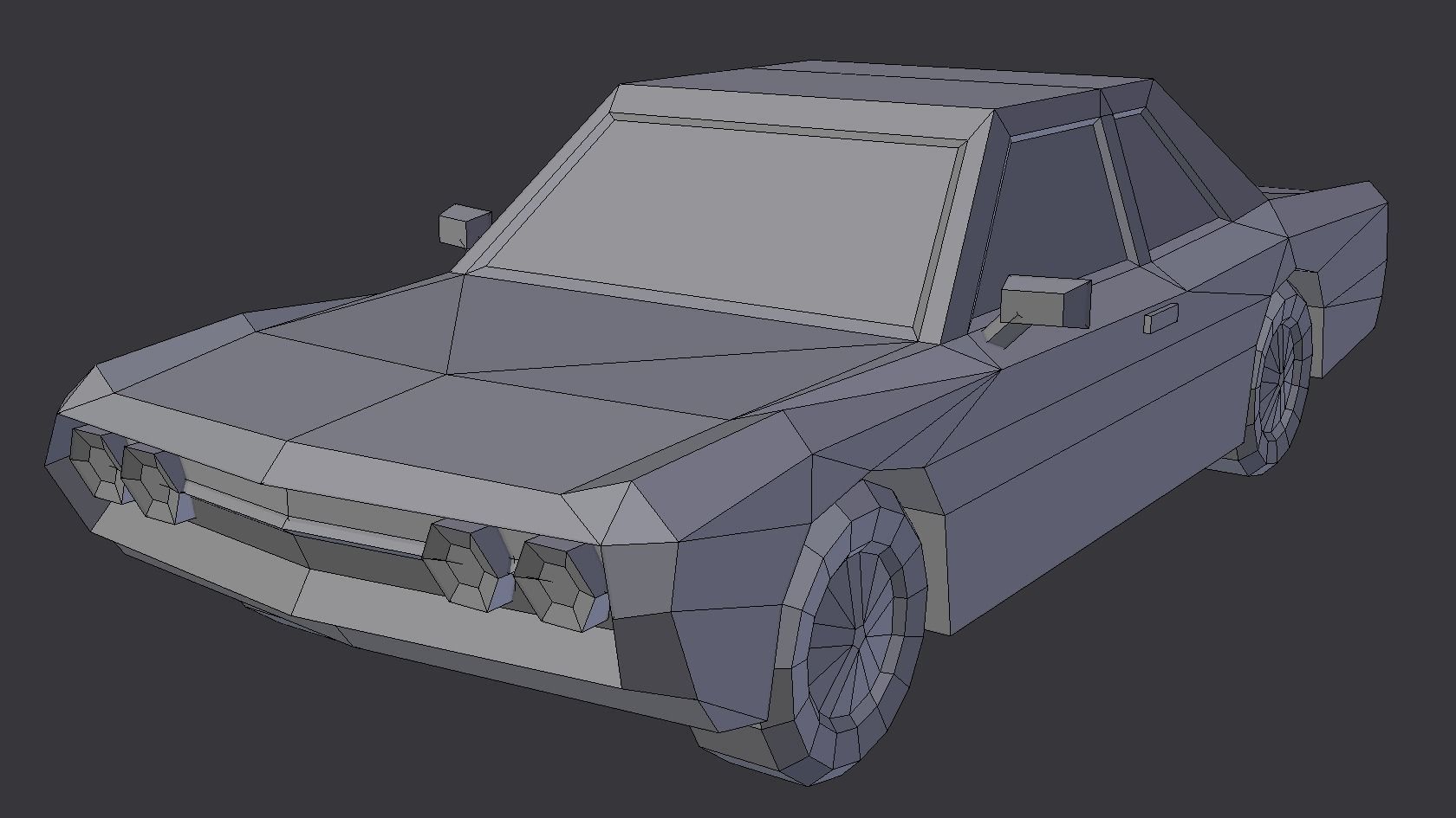 Muscle Car in 5 Versions Modifications Low-poly 3D model_26