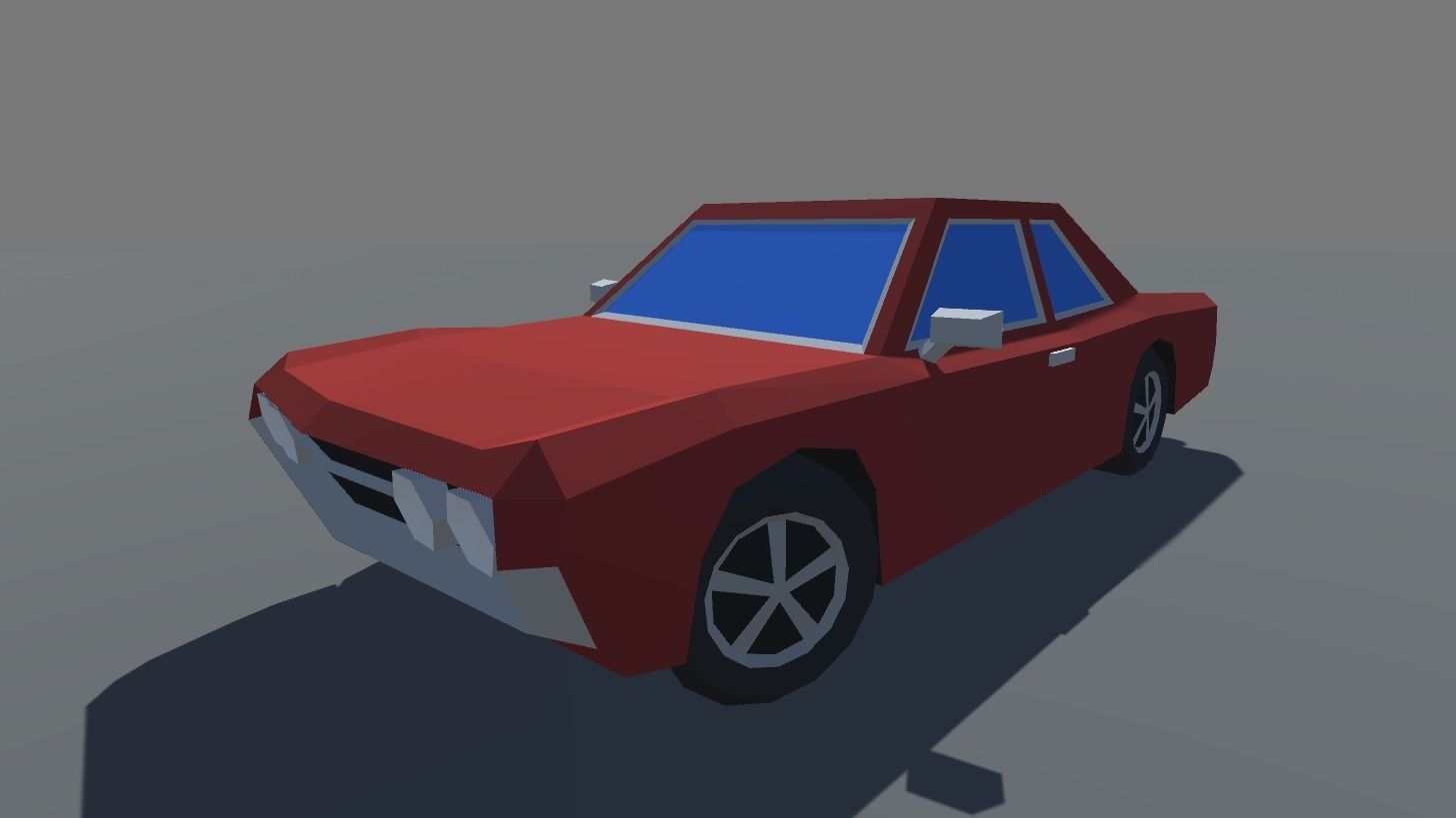 Muscle Car in 5 Versions Modifications Low-poly 3D model_1