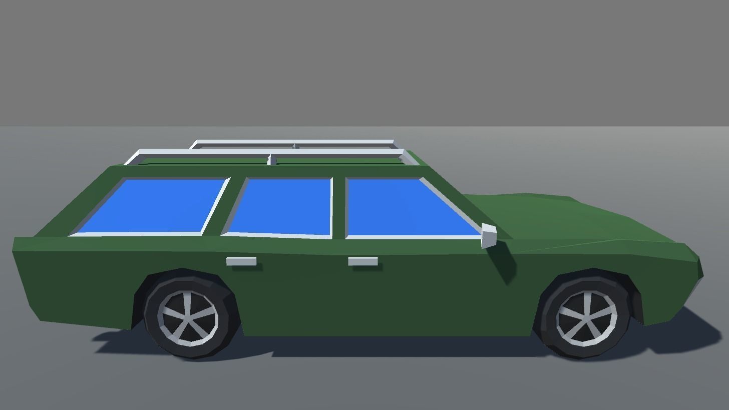 Muscle Car in 5 Versions Modifications Low-poly 3D model_9