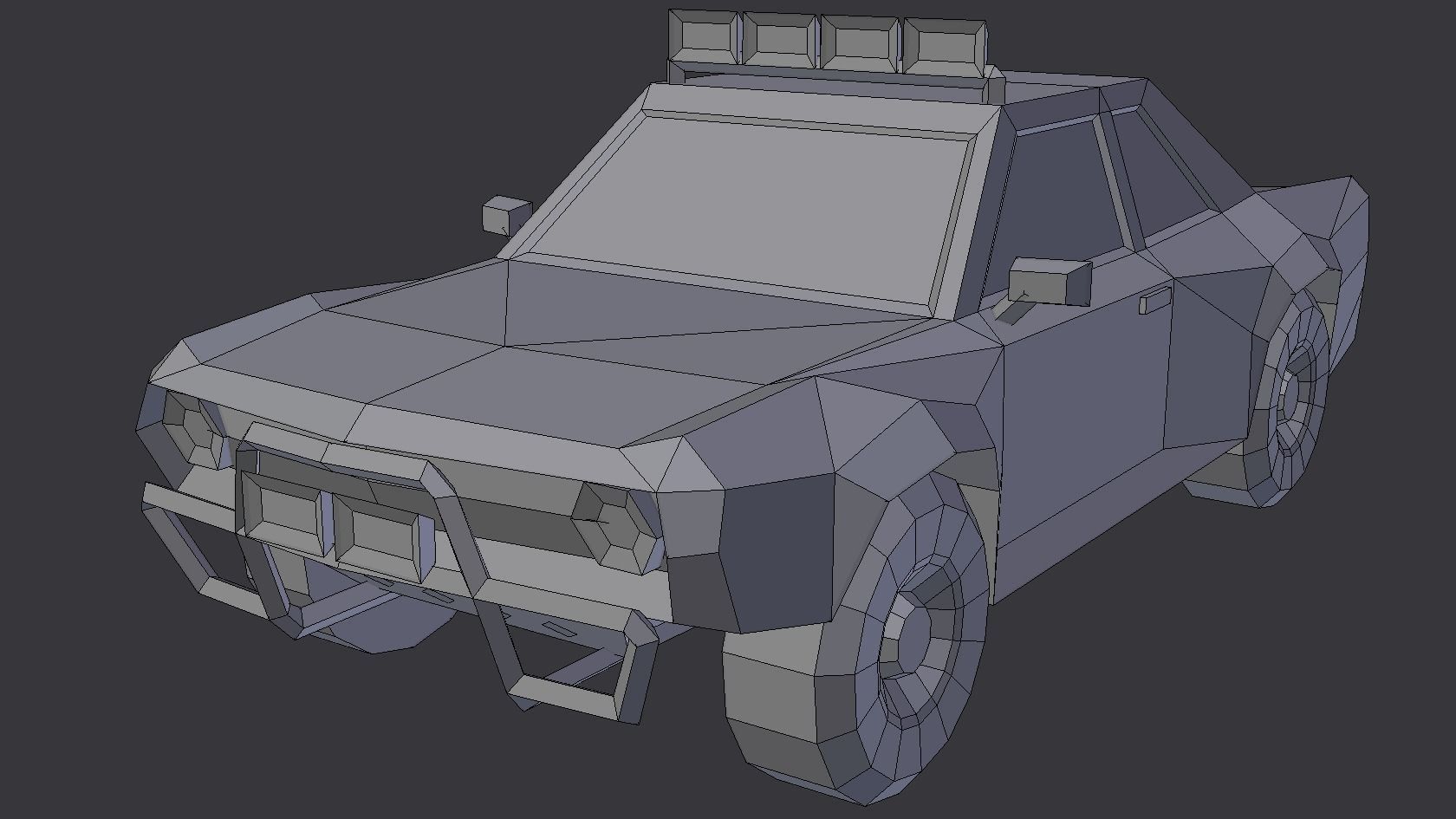 Muscle Car in 5 Versions Modifications Low-poly 3D model_34