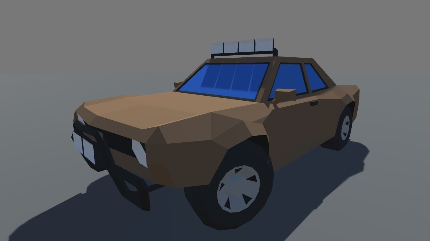 Muscle Car in 5 Versions Modifications Low-poly 3D model_13