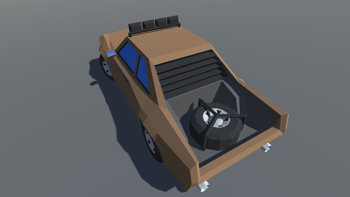 Muscle Car in 5 Versions Modifications Low-poly 3D model_25