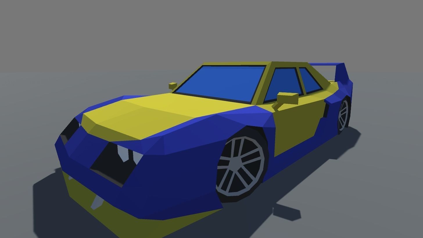 Muscle Car in 5 Versions Modifications Low-poly 3D model_10