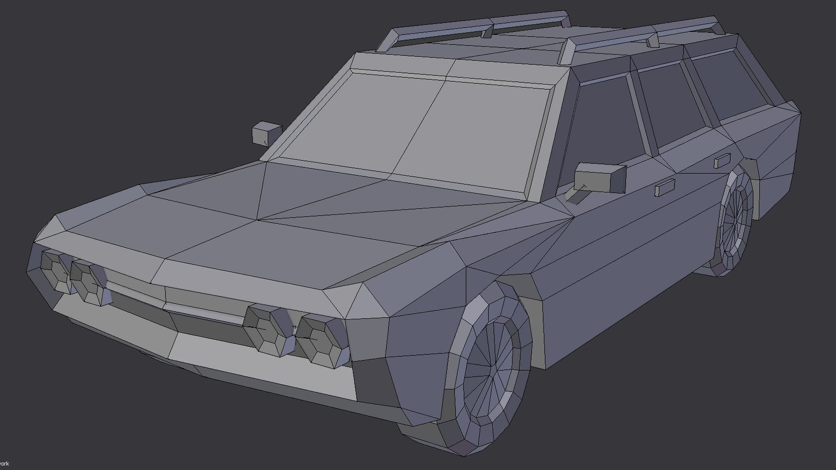 Muscle Car in 5 Versions Modifications Low-poly 3D model_30