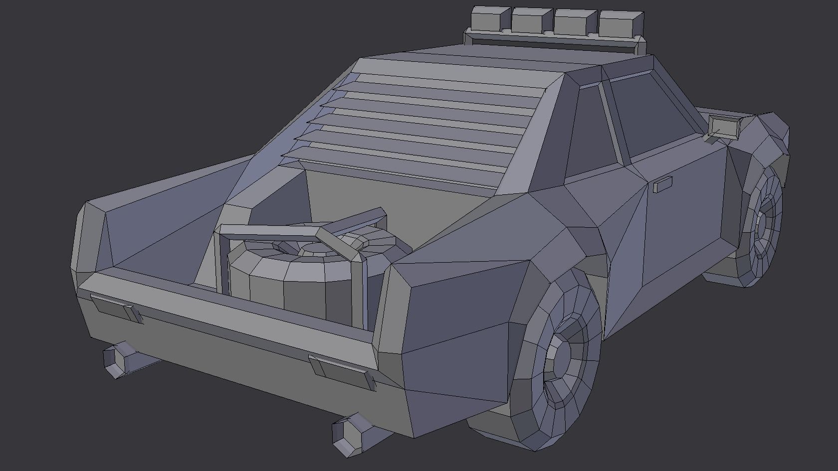 Muscle Car in 5 Versions Modifications Low-poly 3D model_35