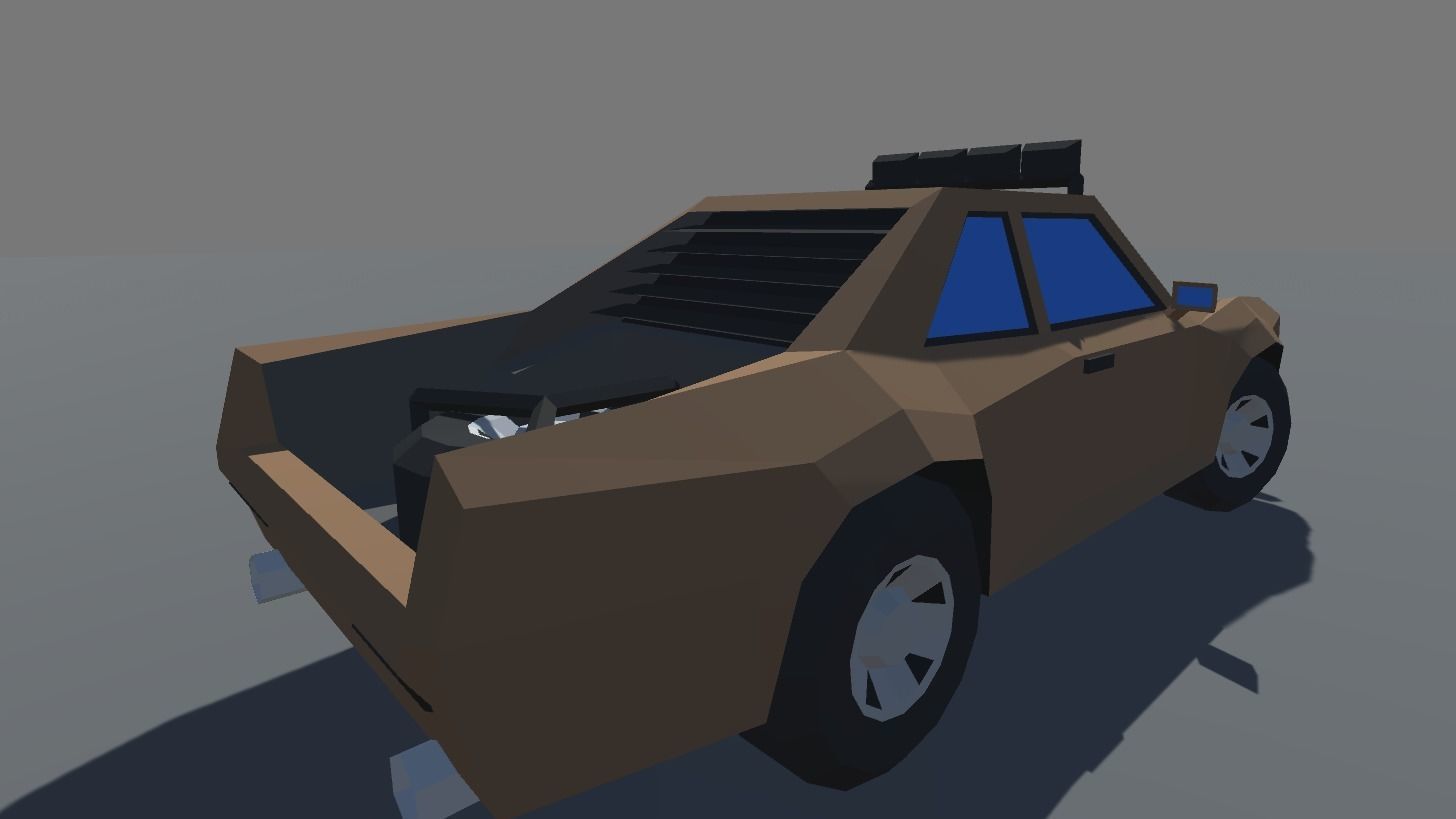 Muscle Car in 5 Versions Modifications Low-poly 3D model_14