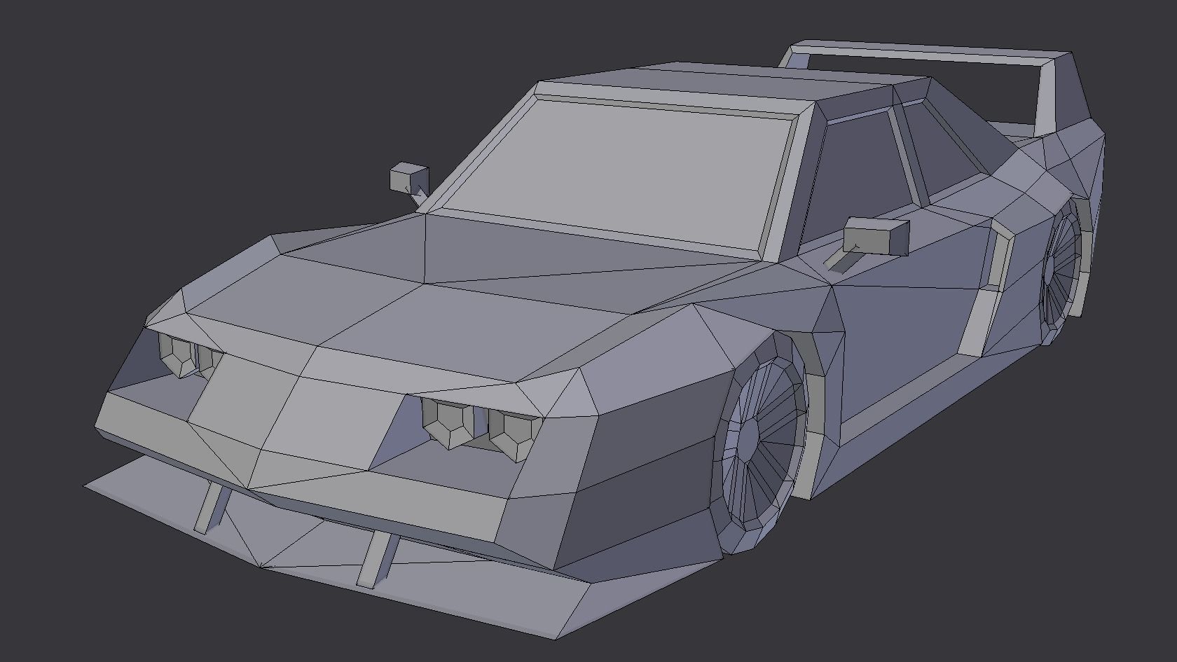 Muscle Car in 5 Versions Modifications Low-poly 3D model_32