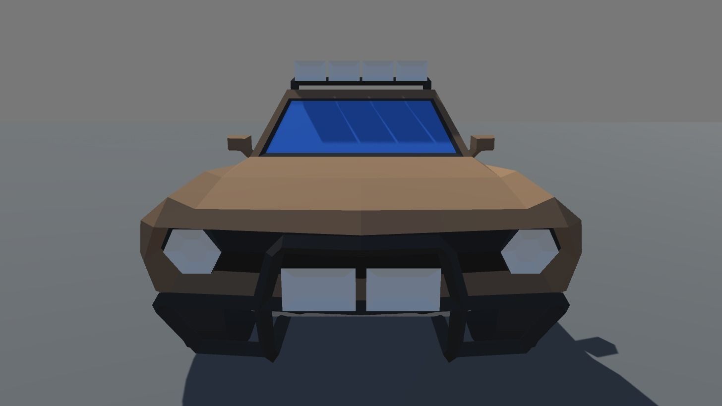 Muscle Car in 5 Versions Modifications Low-poly 3D model_24