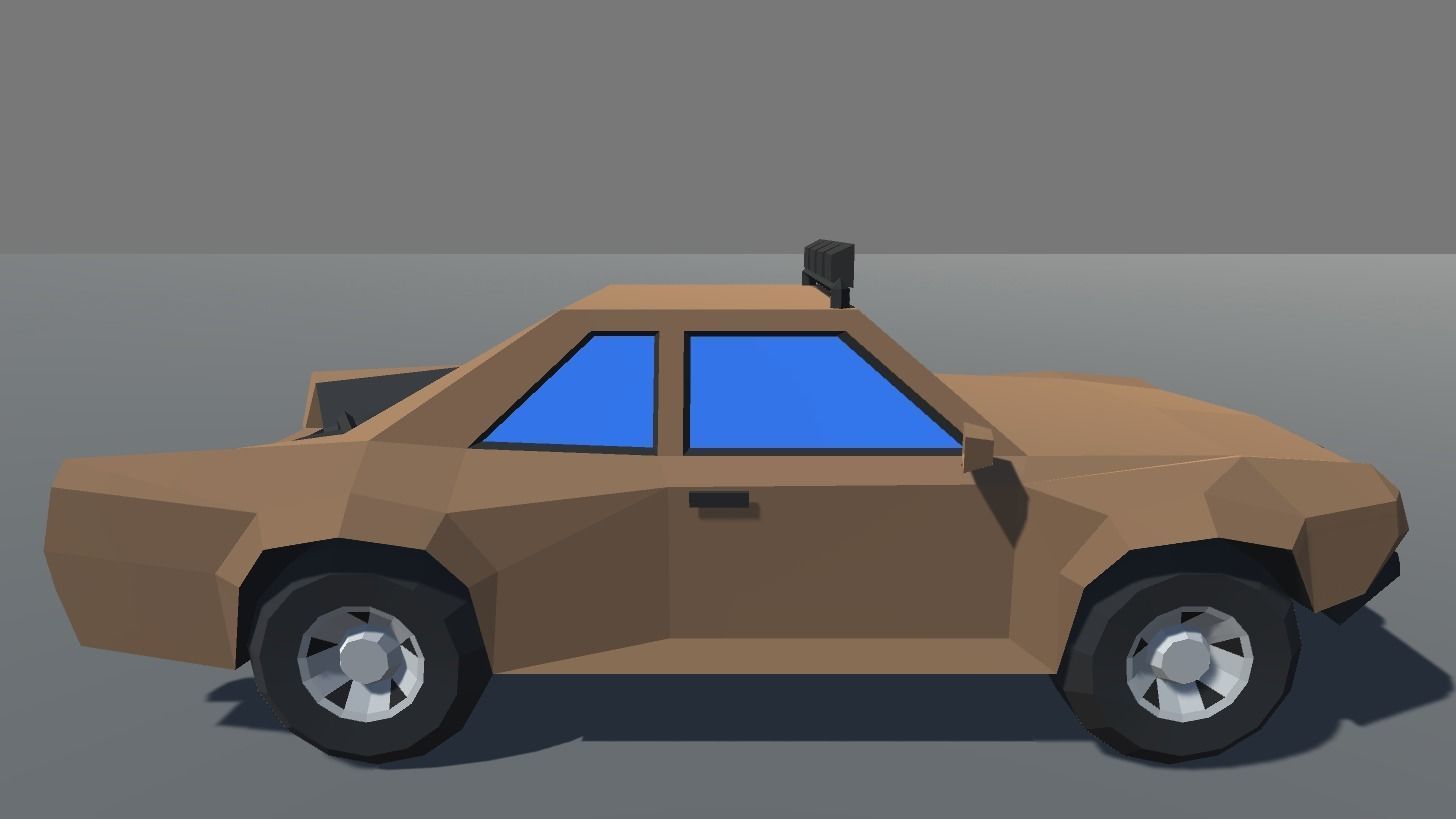 Muscle Car in 5 Versions Modifications Low-poly 3D model_15
