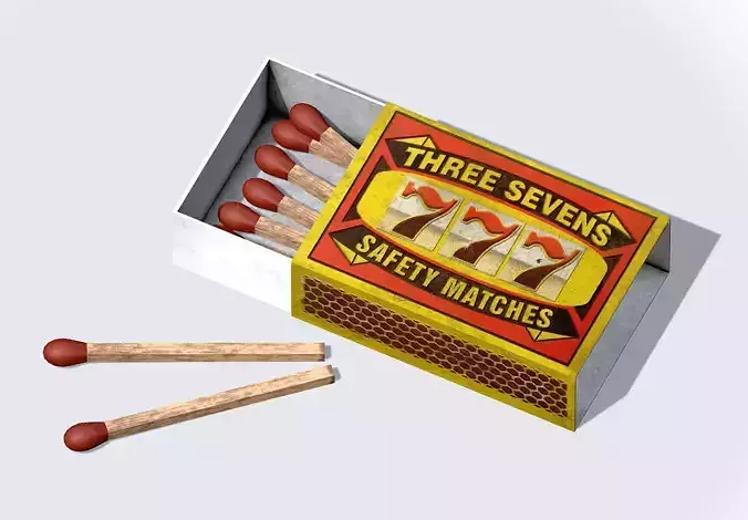 Three Sevens Safety Matches Box Low-poly 3D model