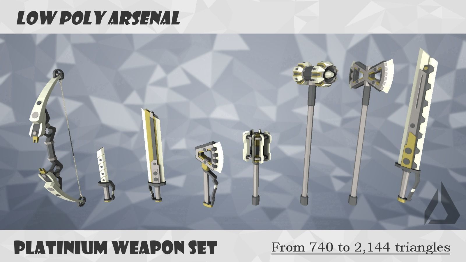 Low Poly Arsenal - Platinium Low-poly 3D model_3