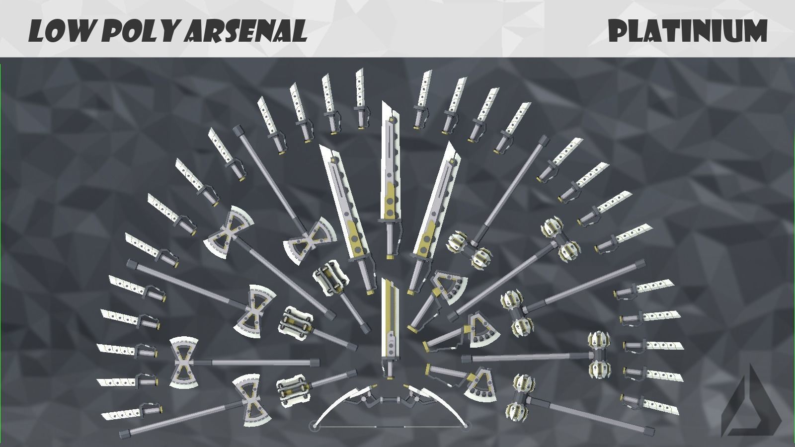 Low Poly Arsenal - Platinium Low-poly 3D model_2