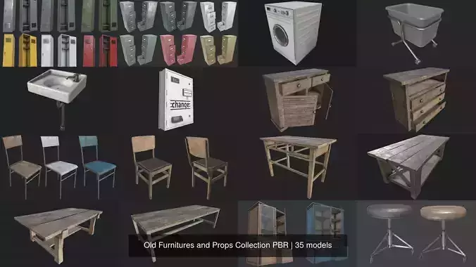 Old Furnitures and Props Collection PBR 