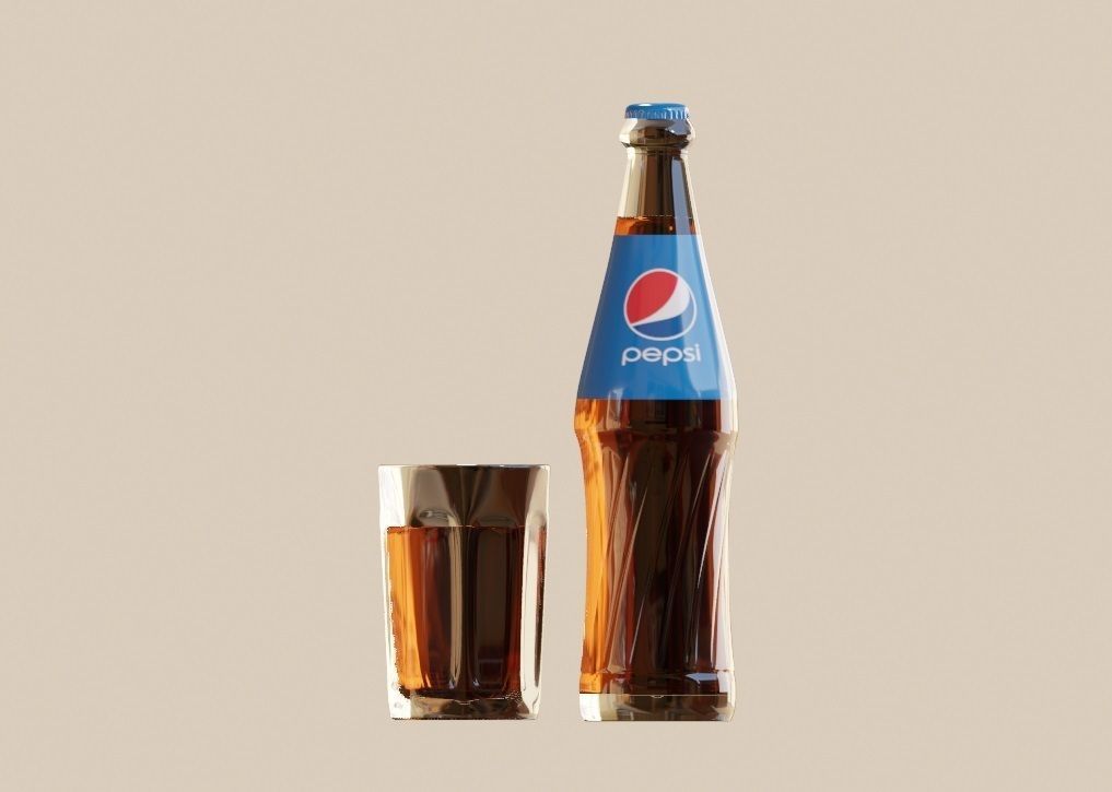 pepsi cola bottle  Low-poly 3D model_1