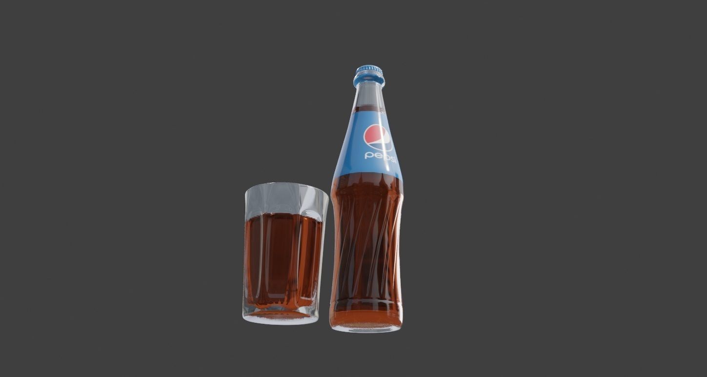 pepsi cola bottle  Low-poly 3D model_2