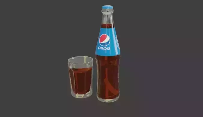 pepsi cola bottle  Low-poly 3D model