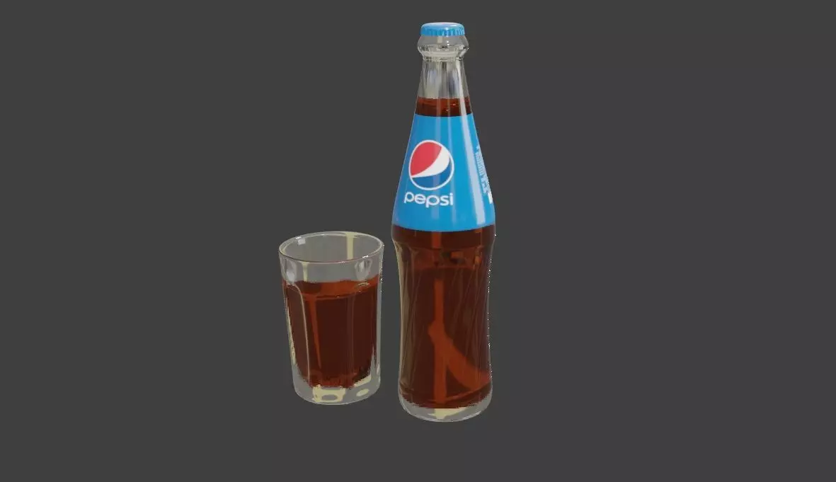 pepsi cola bottle  Low-poly 3D model_0