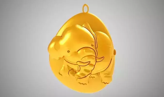 Rock Elephant Necklace 3D print model