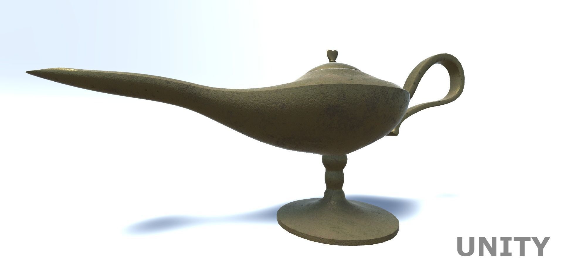Ancient Oil Lamp Low-poly 3D model_7