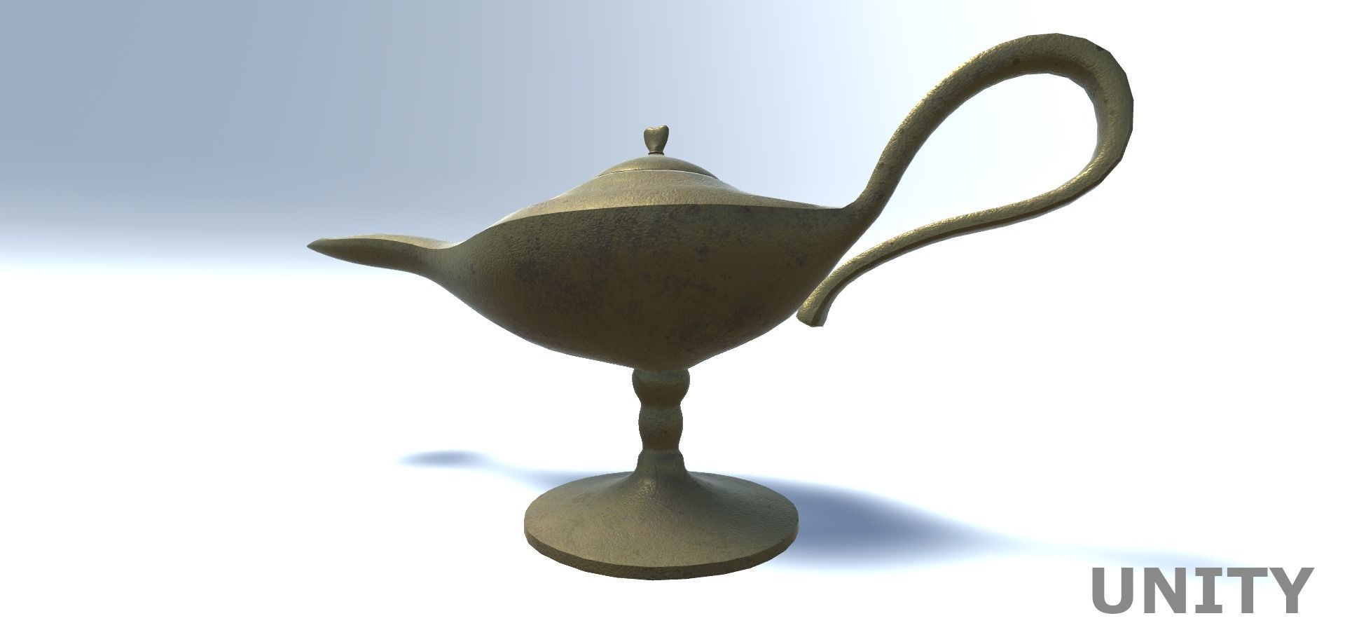 Ancient Oil Lamp Low-poly 3D model_8