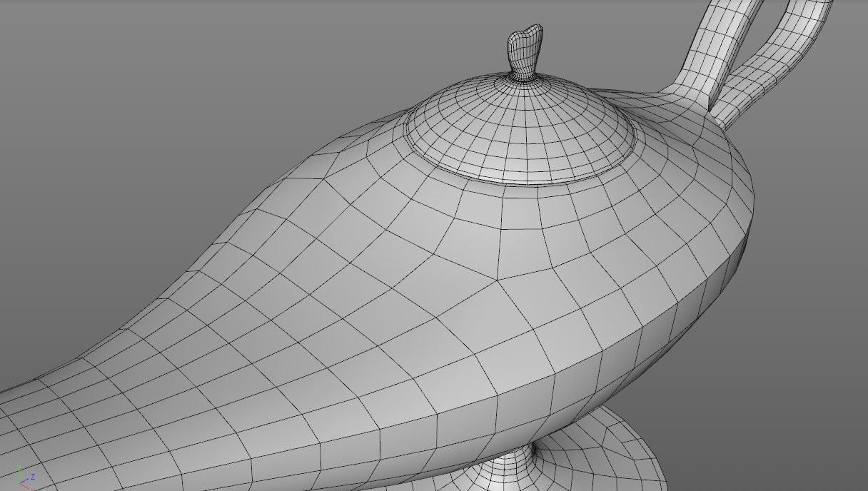 Ancient Oil Lamp Low-poly 3D model_12