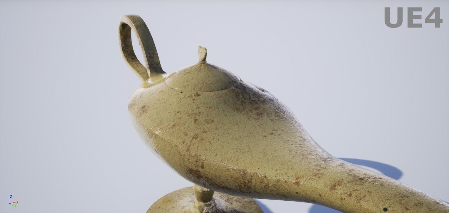 Ancient Oil Lamp Low-poly 3D model_4