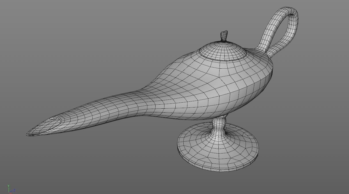 Ancient Oil Lamp Low-poly 3D model_10