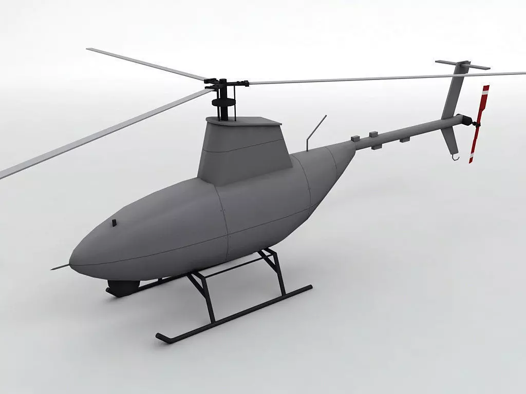 Firescout UAV Unmanned Helicopter Low-poly 3D model