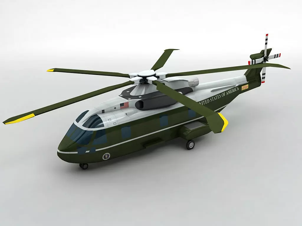 Marine One US 101 Helicopter Low-poly 3D model_0