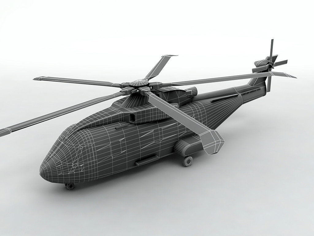 Marine One US 101 Helicopter Low-poly 3D model_2