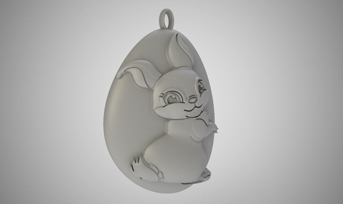 Rock Rabbit Necklace 3D print model_3