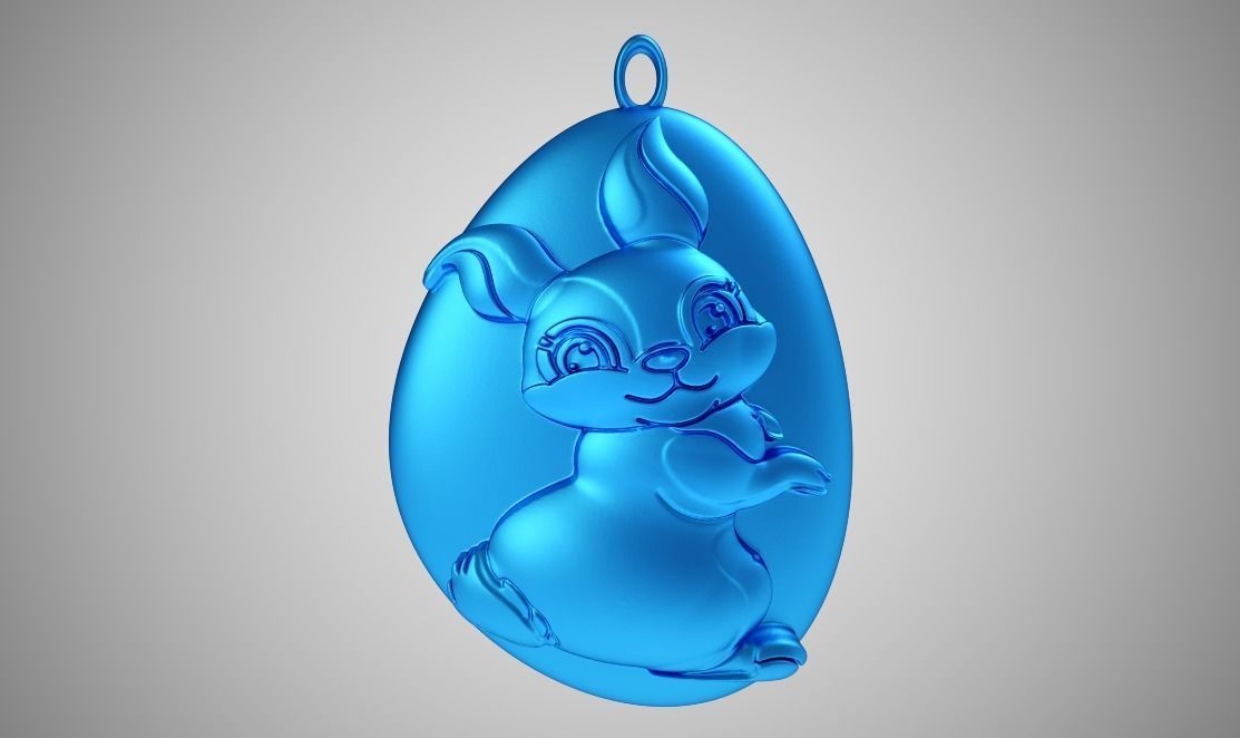 Rock Rabbit Necklace 3D print model_9