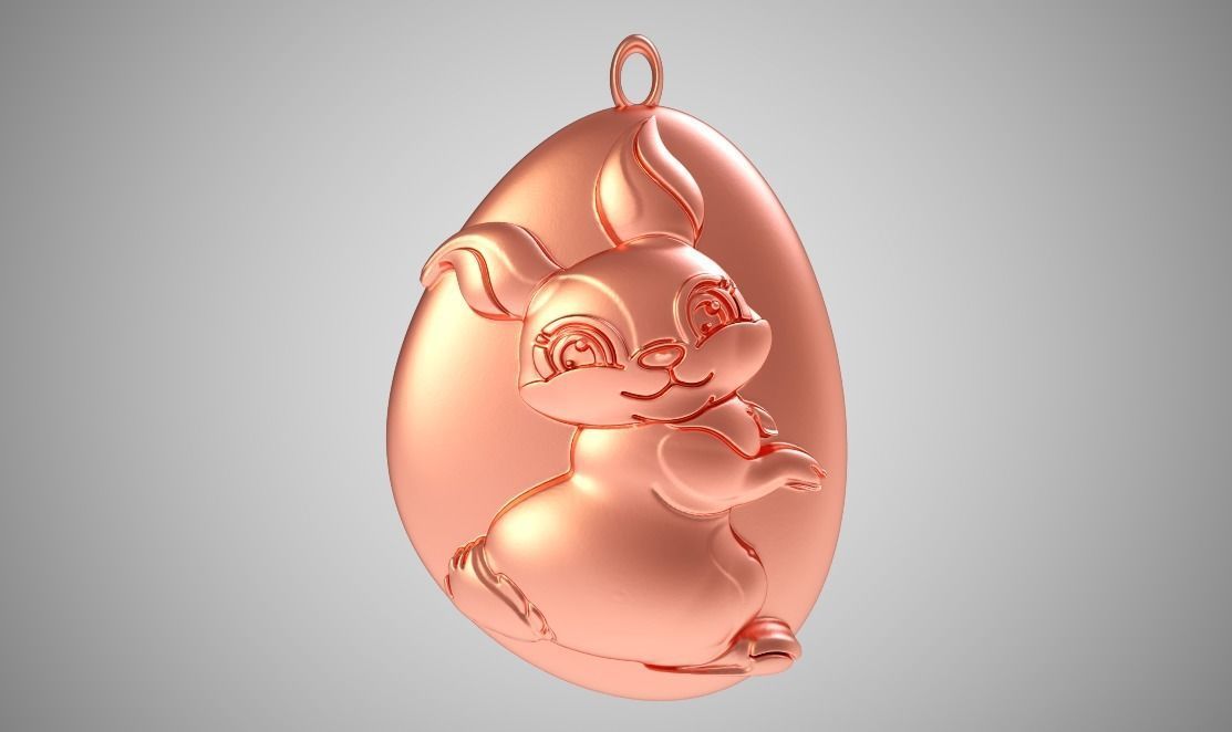 Rock Rabbit Necklace 3D print model_8