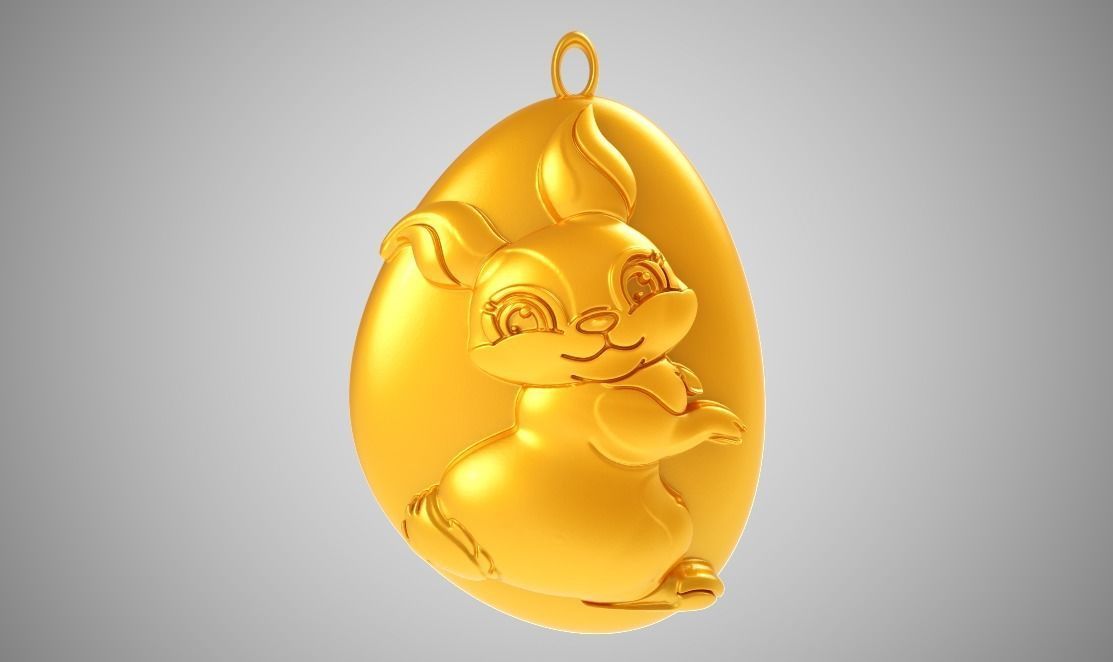 Rock Rabbit Necklace 3D print model_5