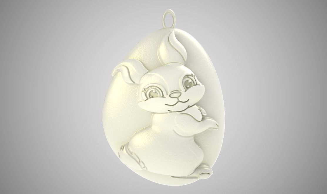 Rock Rabbit Necklace 3D print model_10