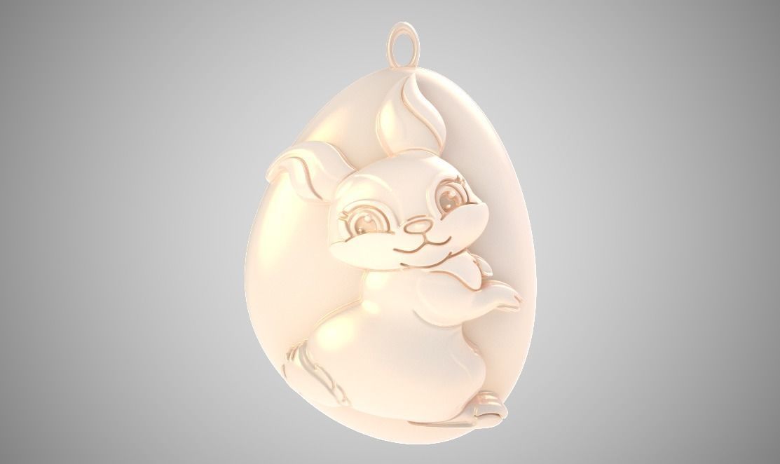 Rock Rabbit Necklace 3D print model_7