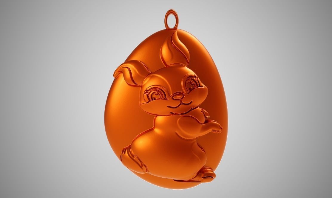 Rock Rabbit Necklace 3D print model_6