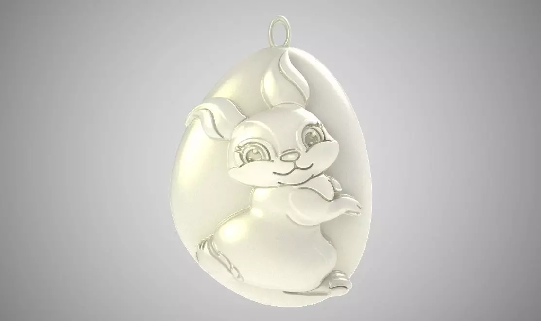 Rock Rabbit Necklace 3D print model_0