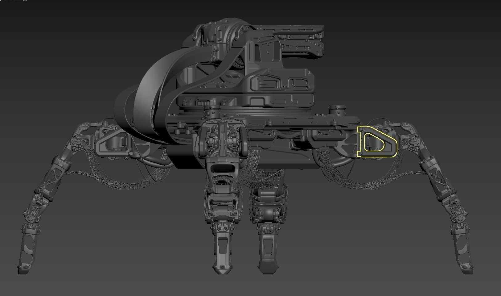 Sci-fi Turret robot 3D model_15
