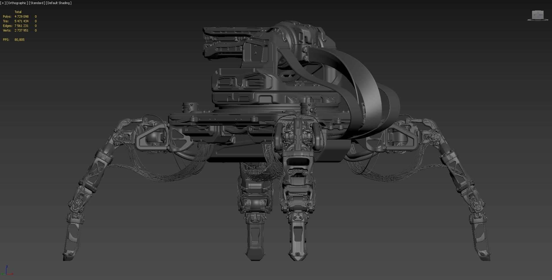 Sci-fi Turret robot 3D model_17