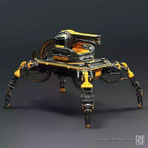 Sci-fi Turret robot 3D model